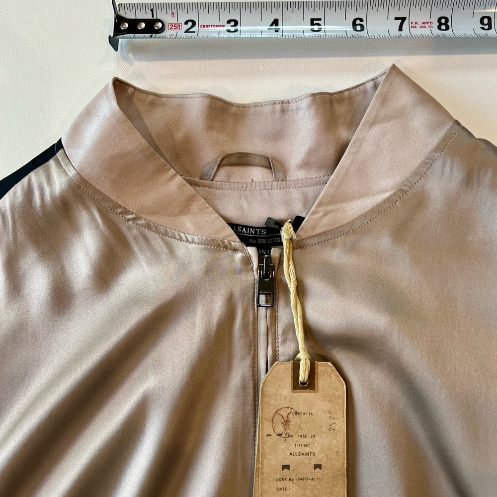 NWT All Saints Light Dusty Rose Size 8 Italian 100% Silk - Picture 10 of 11